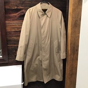 London Fog Vintage Trench Coat Removable Lining Tan Button Front Jacket SZ 40R
